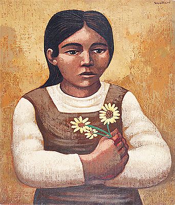 Mario Miguel Mollari : NIÑA CON FLORES