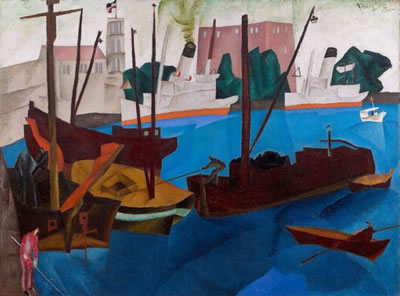 Lyonel Feininger : HAFEN VON SWINEMÜNDE (PORT DE SWINEMÜNDE)