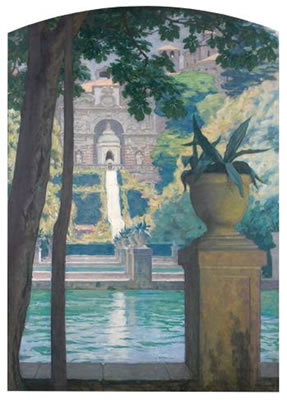 Rene-Xavier Francois Prinet : Vue de la perspective de la villa d'Este, Tivoli