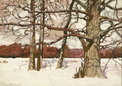 George Hawley Hallowell : Winter Woods