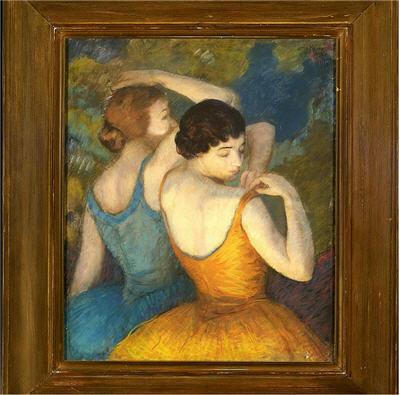 Louis Kronberg : Orange and Blue, Two Dancers