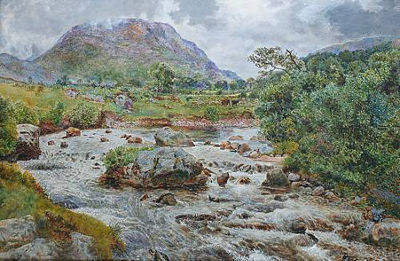 William Davis : A rocky river landscape