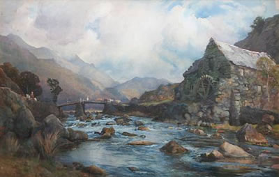 Samuel Towers : 'An Old Welsh Mill Bedgellert'