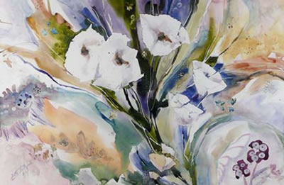 Elizabeth Ann De Maree : 'White Poppies'