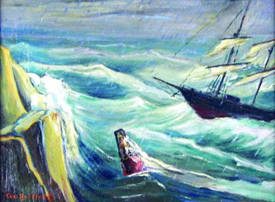 George V Bartlett : Ship in Rough Waters