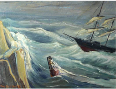 George V Bartlett : 'Ship in Rough Water'