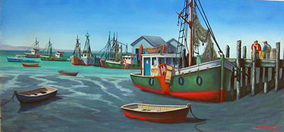 Ben Paulekas : Low tide harbor scene