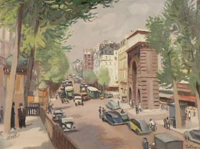 Robert Lotiron : Paris, boulevard Bonnes Nouvelles à la porte Saint-Martin