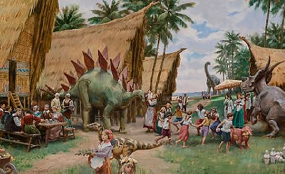 James Gurney : 'Festival Day,' illustration for Dinotopia: Journey to Chandara (Kansas City, Mo: Andrews McNeel Pub, 2007).