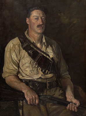 Henry Justice Ford : Portrait of Richard John Cuninghame (1871-1925), three-quarter length, holding a shotgun