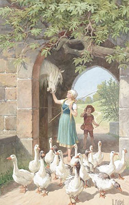 Otto Kubel : Illustrations for a fairytale called 'Goose Girl' from series I and II (set of 6)