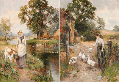 Ernest Walbourn : 'Tending the calf'; and 'Tending the geese' (2)