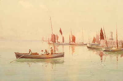 James W Milliken : Fishing boats in the harbour at Castletown, Isle of Man