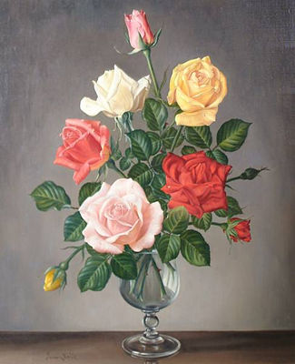 James Noble : Still life of roses