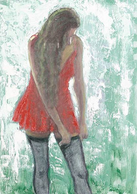 Sheila Tiffin : Girl in red dress