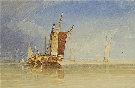 Miles Edmund Cotman : Hay barge in a calm