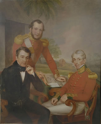 James Leakey : Triple portrait of Colonel Sir James Jackson, Major George Lee, and Major General Brice Wakeford Lee