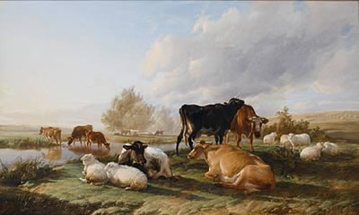 Thomas Sidney Cooper : In the White Hall meadows, Canterbury