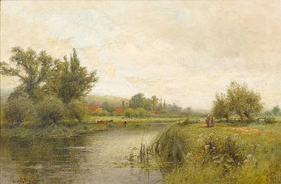 Henry John Kinnaird : A view near Reigate, Surrey; a view of Streatley on Thames