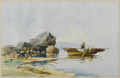 Stefanos Sgouros : A) The fisherman b) Coastal view (a pair)