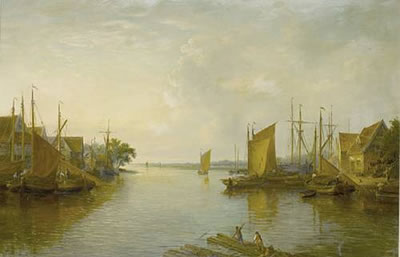 John Moore of Ipswich : A view of the Yare from Yarmouth Bridge