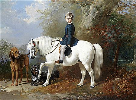 Henry Barraud : Master Beresford Lowndes with his favourite pony and dogs