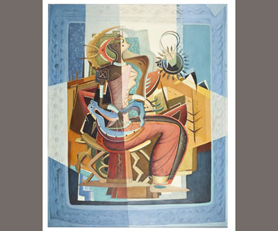 Alexis Preller : 'Woman with a Lyre'