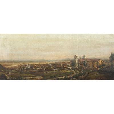 Henry Chapman Ford : A View of Early Santa Barbara from Above the Mission