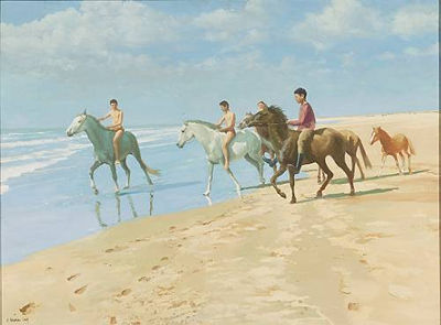 Henry Robertson (Harry) Craig : Horses on the Shore