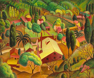 Helen Hoffman Rousseau : Red Roofs, Santa Barbara