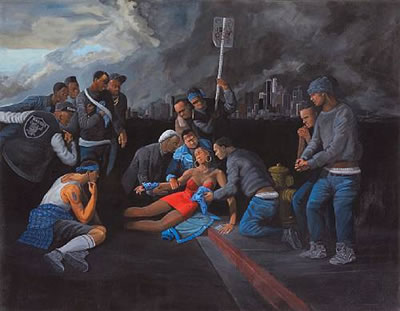 Sandow Birk : Death in South Central (Crips), 1990