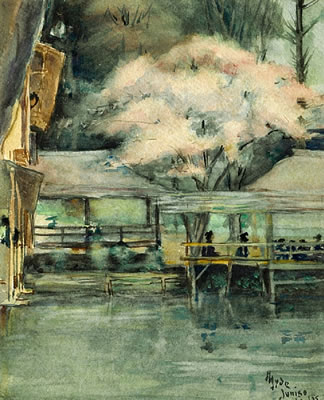 Helen Hyde : Cherry blossoms, Juniso, Japan