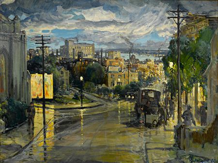 Charles Reiffel : Rainy Evening, 1937