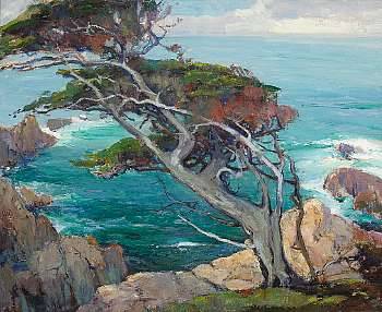 Orrin Augustine White : The Coast of Monterey (Cypress on the 17 Mile Drive)