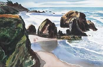 Wayne La Com : Bathers Along the Laguna Coast