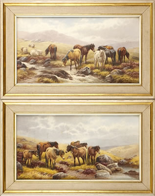 Thomas Rowden : Dartmoor ponies (a pair)