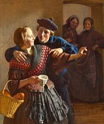 Hermann Carl Siegumfeldt : A flirting couple