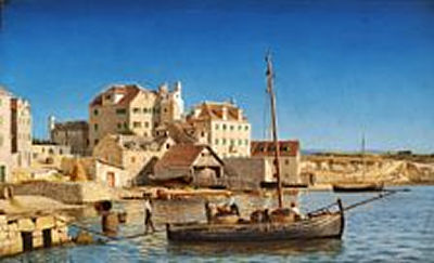 Christian Eckardt : View of the harbour of Spalato