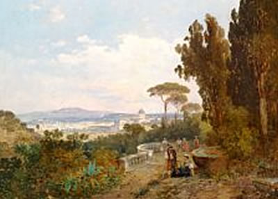 Karl Theodor Wagner : View of Rome with the Cupola of St. Peter's seen from Monte Mario