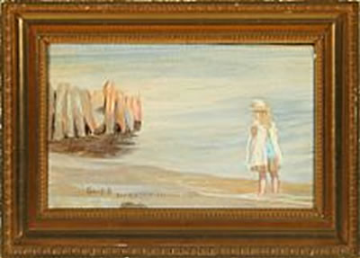 Gerhard Blom : Young girl on the beach, Smidstrup