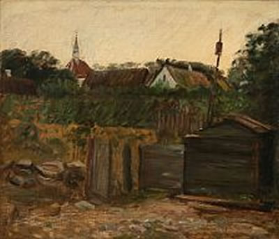 Albert Gottschalk : View of the Danish fishing village Hornbæk