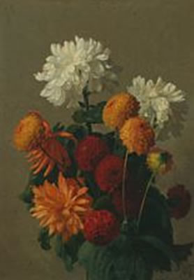 Peter Johan Schou : Still life with flowers