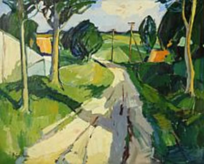 Borge Ibsen : Road through a summer landscape