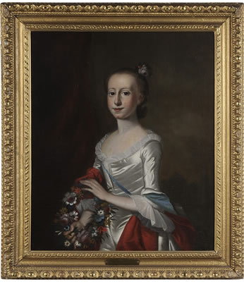 Jeremiah Theus : Elizabeth Allen Deas (1742-1802), marriage portrait at the age of sixteen