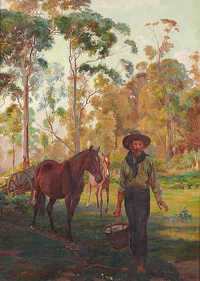 James Fraser Scott : A settler collecting water