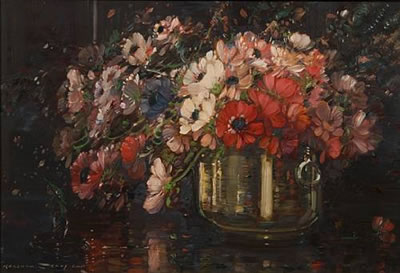 Kershaw Schofield : Summer flowers in a vase