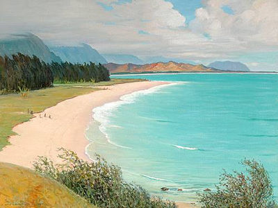 David Howard Hitchcock : WAIMANALO BEACH ON WINDWARD OAHU