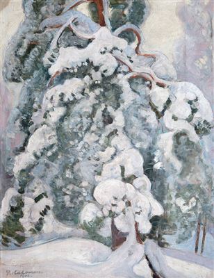 Pekka Halonen : SNOWY PINE-TREE