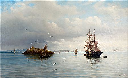 Oskar Kleineh : AT ANCHOR (CALM SEA)