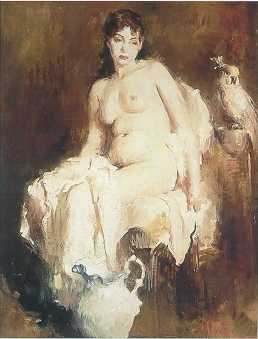 William Frederick Foster : Nude With Cockatoo, c 1935